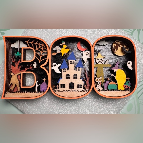 Would Hand Painted Sign For Halloween “Boo” - Picture 1 of 2
